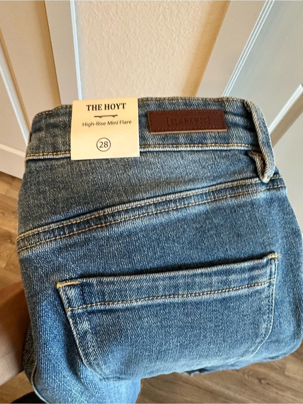 Blank NYC High-Rise Mini Flare Jeans in Light Blue - Picture 2 of 3